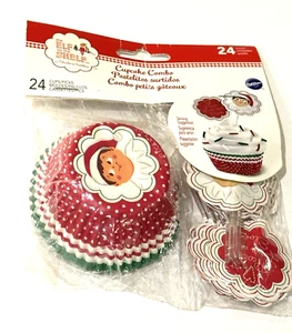 Wilton Elf on Shelf Cupcake Liners Christmas Bake Cups Decorations Red 24 CT NEW - Picture 1 of 18