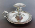 Antique Christofle Chamber Candlestick Candle Holder Silver Plated