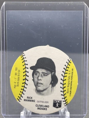 1977 BURGER CHEF FUN MEAL DISCS MLB #NNO Rick Manning Cleveland Indians MSA EXMT - Image 1 of 2