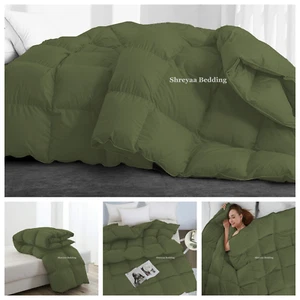 100% Egyptian Cotton 1000 Count Modern Down Alternative Comforter+2 Pillow Sham - Picture 1 of 178