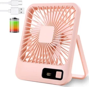 Portable Small Mini FAN Rechargeable Desk Fan Quiet 5 Speed Table Cooling Fan UK - Picture 1 of 48