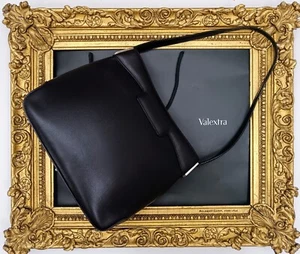 VALEXTRA BORSA a SPALLA PELLE MILLEPUNTE NERA - Picture 1 of 24