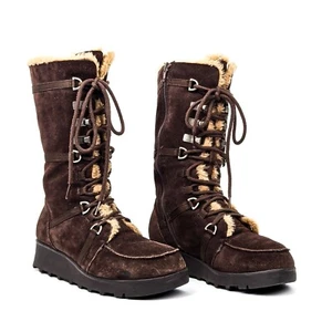 Bakers Women Brown Suede Faux Fur Lined Vintage Retro 90s Winter Boots sz 8 - Picture 1 of 7
