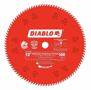 Paquete de 2 hojas de sierra de corte ultra fino Freud D12100X 100 dientes Diablo 12" 100t nuevas - Imagen 1 de 1