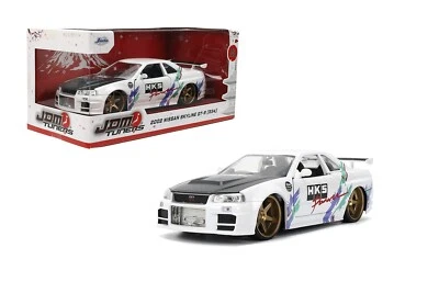 Jada 1:24 JDM 2002 Nissan Skyline GT-R R34 blanco diecast modelo de coche 36339 Foto 1 de 4