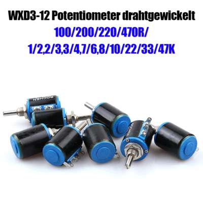 WXD3-12 100-470R 1-47K Potentiometer drahtgewickelt Variable Präzision Multiturn - Bild 1 von 4