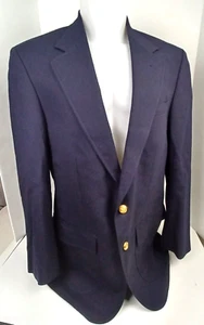 Lands End Blazer Mens 40L Navy Blue 100% Wool Suit Jacket Coat Classic Lined - Picture 1 of 15