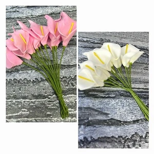 Mini Foam Lilly Flowers 2cm Card Craft DIY Cake Decoration Headband Spring Decor - Picture 1 of 18