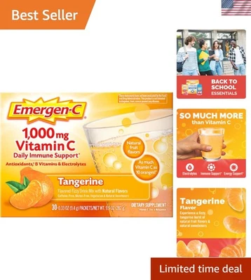 Polvo de apoyo inmunológico de vitamina C 1000 mg mandarina 30 quilates Foto 1 de 4