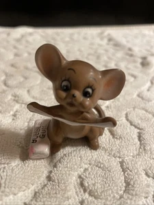 Vintage Josef Original Keramik braune Maus Figur rosa Kaugummi 60er Jahre Japan - Bild 1 von 21