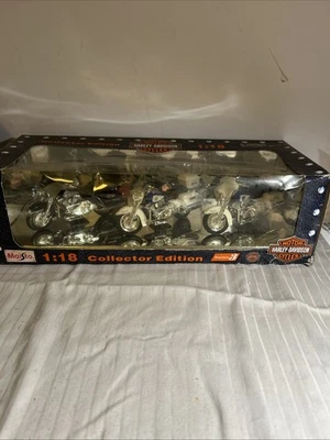 Harley Davidson 1/18 Edición Coleccionista Paquete de 3 Bicicletas Police Serie 4 Nuevas en Caja Foto 1 de 4