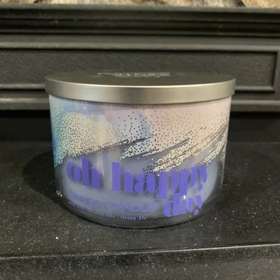 Yankee Candle Oh Happy Day Ocean Air 18oz 3-Wick Candle With Essential Oils New - Image 1 of 4