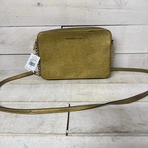 Michael Kors Women's Jet Set Item Old Gold Crossbody Bag NWT - Picture 1 of 13