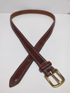 Cinturón de cuero italiano genuino para hombre hebilla de latón macizo talla 40 marrón - Imagen 1 de 8