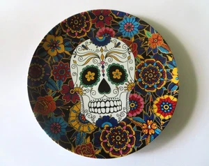 Piatto Williams Sonoma Day of the Dead 10 3/4" - Teschio e fiori - Foto 1 di 6