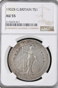 Hong Kong 1902 Trade Dollar NGC AU55 - Picture 1 of 2
