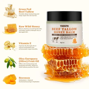 Organic Grass-Fed Tallow & Honey Balm Nourishing Face Body Moisturizer Cream 4oz - Picture 1 of 7