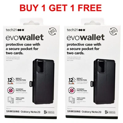 Tech21 Wallet Case For Galaxy Note 20 EvoWallet Black Cover - BUY 1 GET 1 FREE - Image 1 of 4