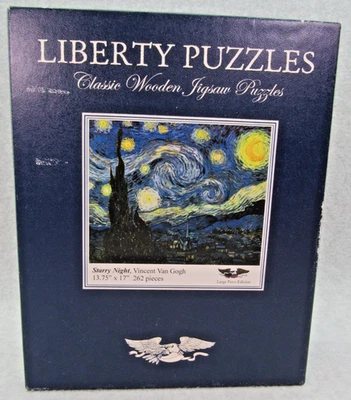 Liberty Puzzles STARRY NIGHT 262 LARGE PIECE Wood Puzzle ~ COMPLETE! Van Gogh - Image 1 of 4