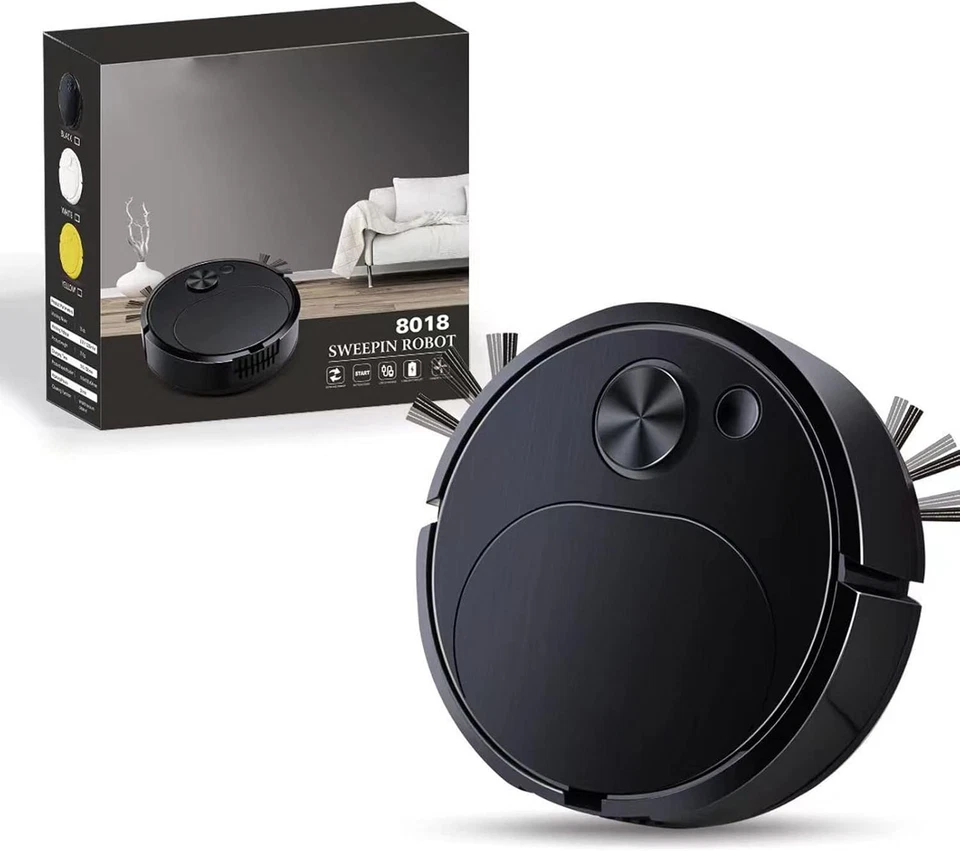 Smart Robotic Vacuum Cleaner 3-in-1 USB Rechargeable Sweeping Mopping 1500Pa - Image 1 of 4