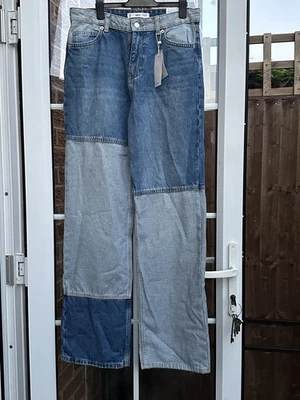 Mango Patchwork Jeans Size 38 Uk 10 - Image 1 of 4