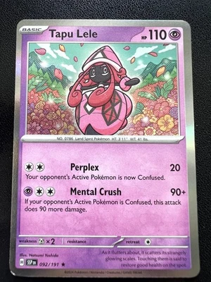 Tapu Lele Rare SV08: Surging Sparks 092/191 LP/NM - Image 1 of 2