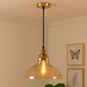 New Modern Vintage Industrial Retro Loft Glass Ceiling Lamp Shade Pendant Light - Picture 1 of 24