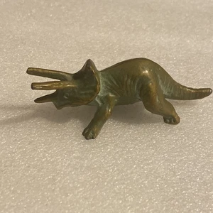 Vintage Brass Dinosaur TRICERATOPS Figurine SRG 1940s Patina NO BREAKS COMPLETE - Picture 1 of 8