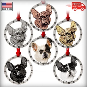 Creative Pewter Designs Bulldog Francés Adorno de Árbol de Navidad, D082OR - Imagen 1 de 8