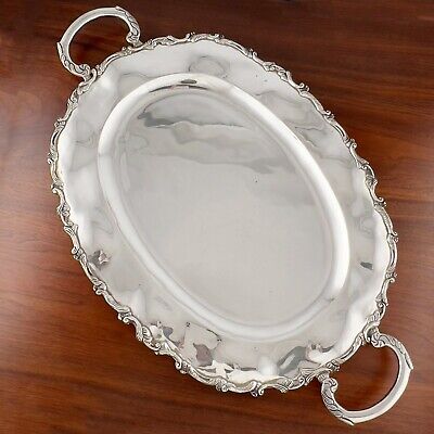 Heavy Otaduy Mexican Sterling Silver Serving Tray Hand Chased No Monogram 1,915g • 2,881.10$