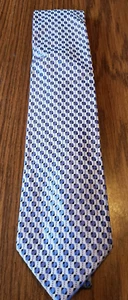 Bachrach 100% Silk Necktie Blue Checkered Pattern Tie - Picture 1 of 9