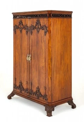 Victorian Wardrobe Antique Mahogany Closet 1860 - Image 1 of 4