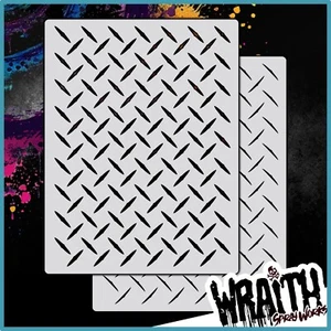 Diamond Plate #1 - Reusable Airbrush Stencil Template - Picture 1 of 5