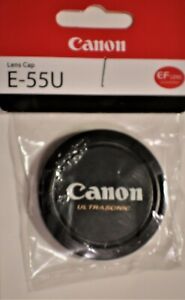 Canon F55U 55MM Circular Styled Plastic Black Snap-On Front Lens Cap 