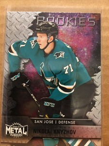 2020-21 SKYBOX METAL UNIVERSE ROOKIES # 134 NIKOLAI KNYZHOV SHARKS🥅🏒⛸