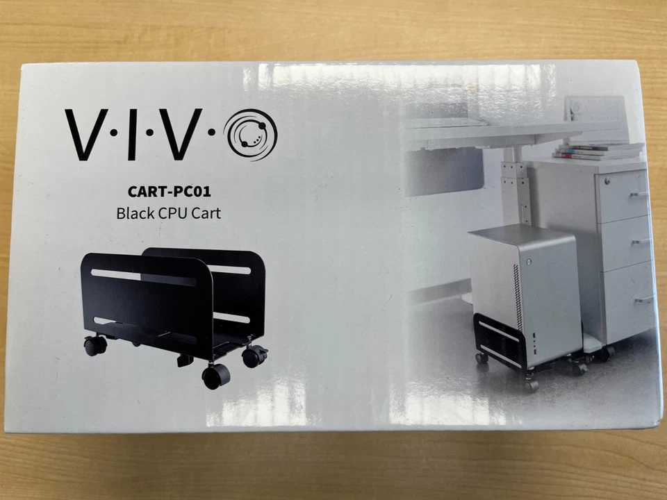 VIVO CART-PC01 ATX Desktop Case Adjustable Mobile Cart Holder - Black - Image 1 of 1