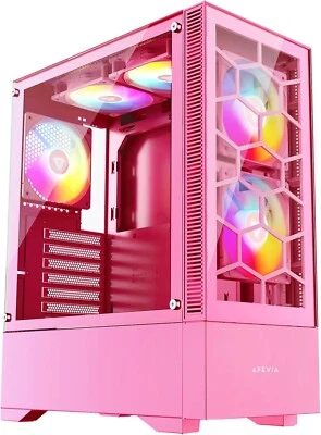 PC para juegos rosa rosa Windows 11 escritorio 1 TB NVME SSD 32 GB RAM AMD Ryzen CPU nueva Foto 1 de 4