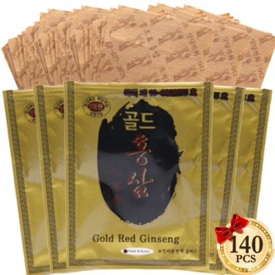 Gold Red Ginseng Patch 7 PACKS(140sheets) Power strip Pain Relief Hot Pack Korea - Image 1 of 4