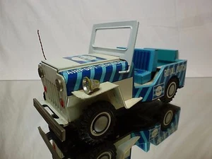 ICHIKO JAPAN TIN TOY JEEP CJ5 CJ7 KLM AIRPORT SERVICE L21.0cm  - GOOD CONDITION - Picture 1 of 9