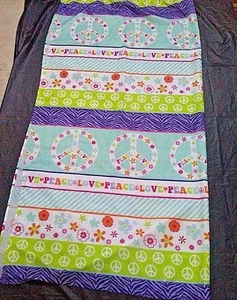 Tenda doccia Mainstays pace amore fiori rosa acqua viola zebra hippie retrò - Foto 1 di 4