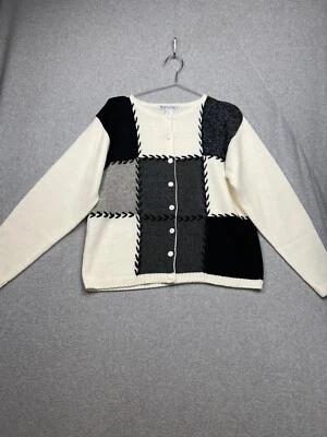 Cárdigan suéter vintage años 90 Dressbarn para mujer talla M con botones mezcla de lana Foto 1 de 4