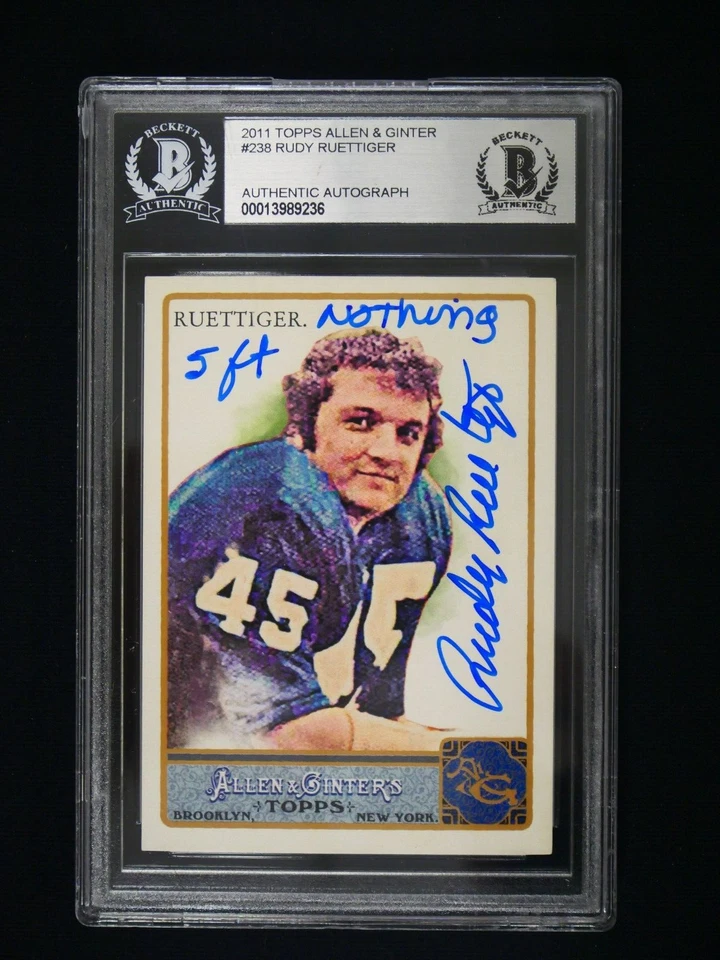 RUDY RUETTIGER 2011 TOPPS ALLEN & GINTER SIGNED & INSCRIBED 5 FT NOTHING BAS COA - Image 1 of 2