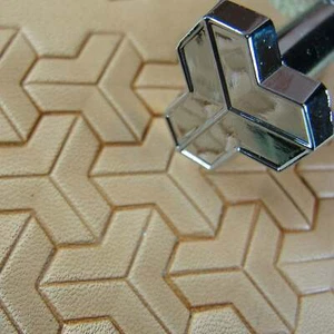 Herramienta de estampado de cuero - Estampilla triple geométrica G2284 - Imagen 1 de 7