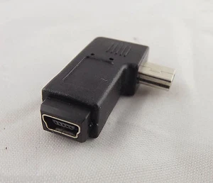 1x USB 2.0 Mini 5 Pin Male To Mini 5 Pin Female M/F Left Angle Adapter Connector - Picture 1 of 5