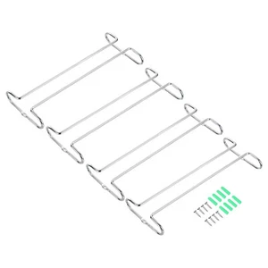 Portabicchieri da Vino 4 Pezzi, Scaffale per Bicchieri da Vino in Acciaio Laminato a Freddo, Argento, 260mm - Foto 1 di 7