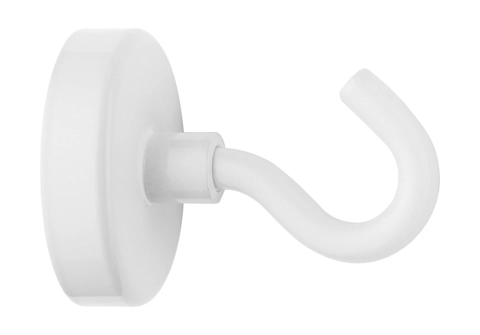 WESTCOTT Magnethaken Haftkraft bis ca. 60 kg weiß extra stark Magnet Haken Magnetisch