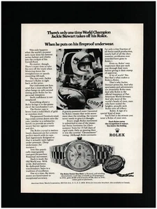 1972 ROLEX Oyster Day-Date Watch Original Print Ad ~ Free Ship ~ Jackie Stewart - Picture 1 of 1
