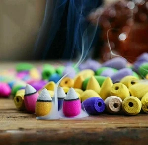 INCENSE CONE. 400 NEW SMALL BACKFLOW BURNER FLOWER MIX BULK PRICING BULLET CONE - Picture 1 of 10