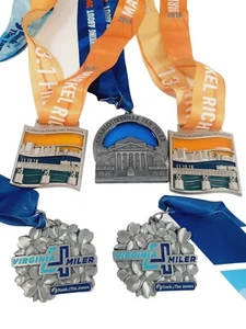 Virginia Marathon Medals Richmond Charlottesville 5 Total - Picture 1 of 9