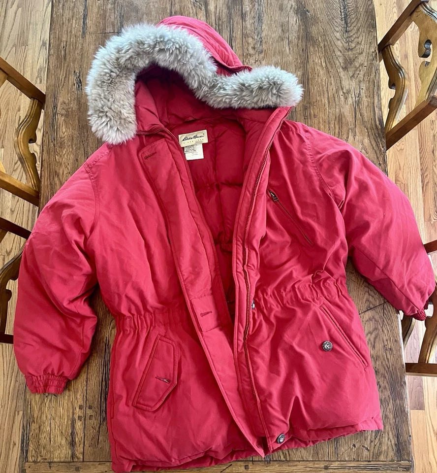 Eddie Bauer Goose Down Polar Parka Sheep Fur: women’s XL - Good Condition - Image 1 of 4